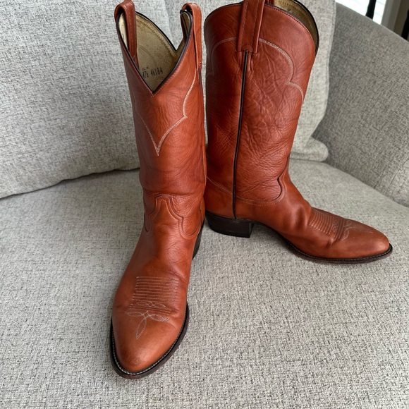 Vintage Tony Lama Brown Western Cowboy Boots 5084 Men's 12 B Made In USA